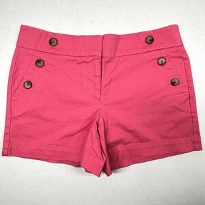 Ann Taylor LOFT Rivera Shorts Womens 2 Fuchsia Pockets Pull On Sailor Summer NWT